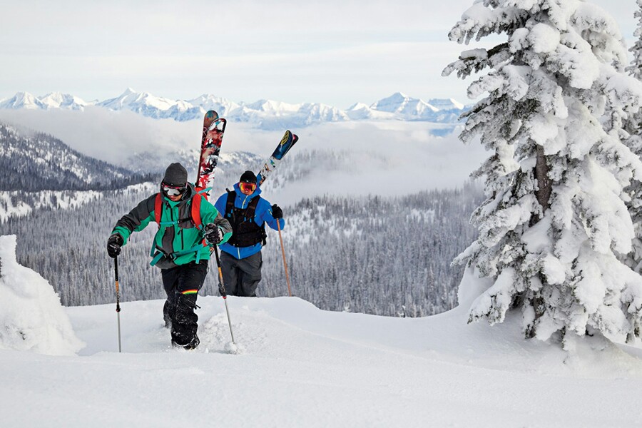 off trail skiing